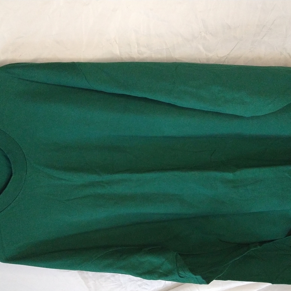 𝅺NO Brand 2X Green Cotton Men's Long sleeve